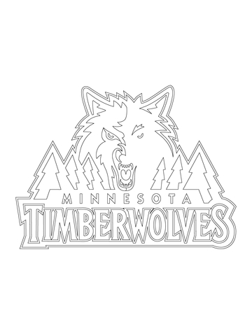 Minnesota Timberwolves Logo  Coloring Page